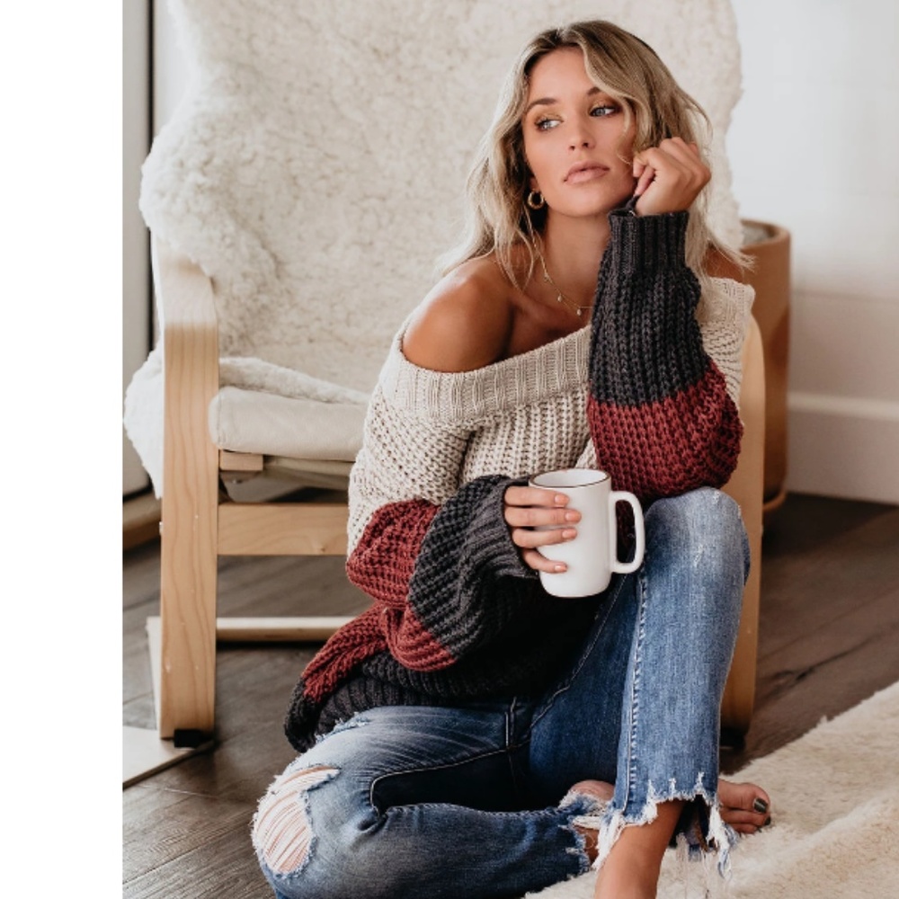 IBERIA Off Shoulder Knit Sweater